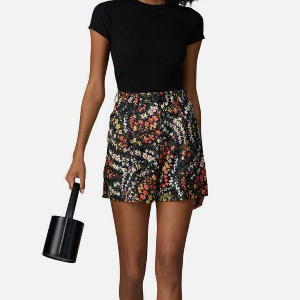 ATM Anthony Thomas Melillo satin floral-print short size 2